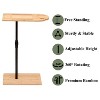 Gulches Bamboo Height Adjustable C-Shaped Side Table,Oval + Rectangle Tray with Phone Stand & Wine Holder,Space-Saving for Sofa, Bed, Living Room - 4 of 4