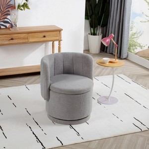 Okak Fine Accent Chair Swivel Chair with 360 Degrees With Storage Space Modern Back Sofa Chair Cozy Soft Armchair for Living Room Bedroom - 1 of 4
