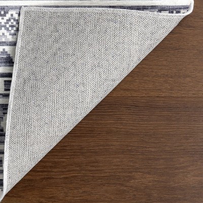 Juni Gray Synthetic 4' x 6' Machine Washable Area Rug