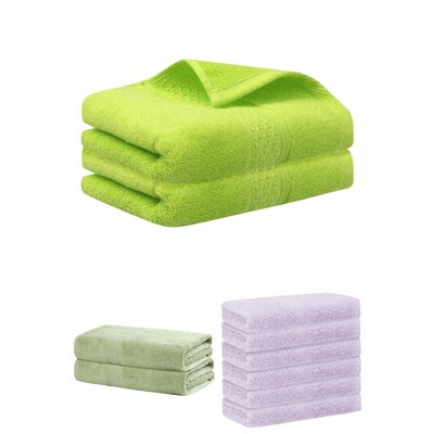 REGALWOVEN Absorbent Solid Bath Hand Face Cloths Cotton Towels 3 Piece Sets