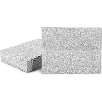 Pipilo Press 50-Pack Silver Glitter Self Seal A2 Invitation Letter Envelopes for Wedding (5.75 x 4.35 in)