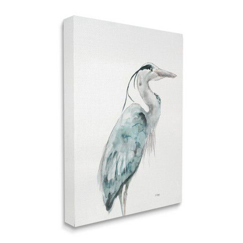 Stupell Industries Watercolor Crane Soft Blue Tones Aquatic Bird