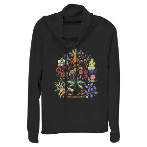 Juniors Harry Potter Herbology Collage Cowl Neck Sweatshirt - 1 of 4