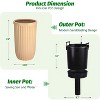 31" Marble Finish Self-Watering Planters Set of 2, Water Level Monitor, Ideal for Living Room, Office, Patio, Porch, and Garden, Black - 2 of 4