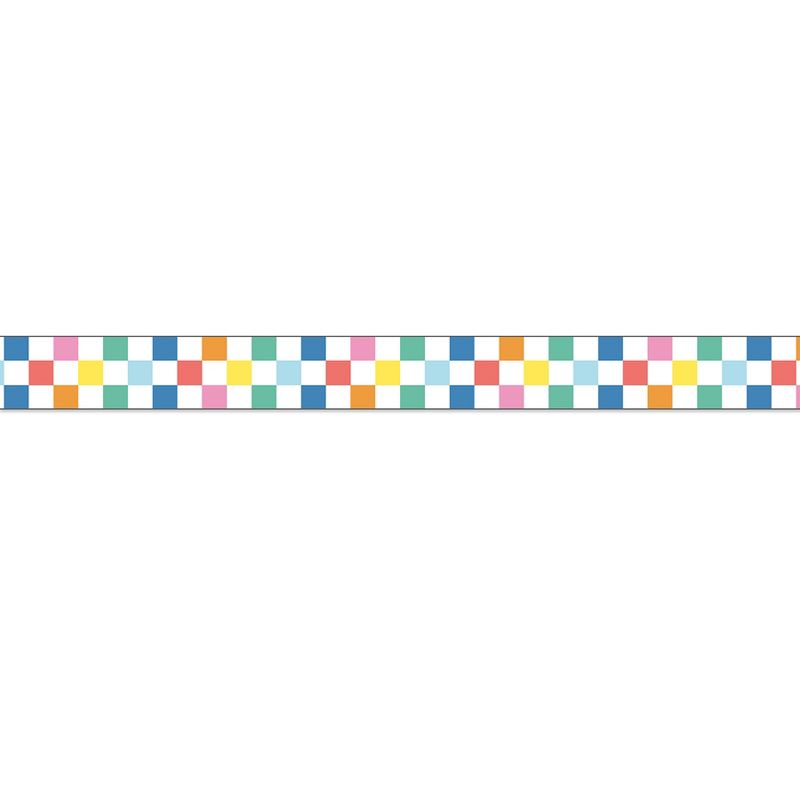 Carson Dellosa Education We Stick Together Checkered Rainbow Straight Bulletin Board Borders, 36 Feet Per Pack, 6 Packs, 3 of 5