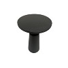 The Urban Port 20" Side End Table Black Mango Wood Round Top with Pedestal Base Shiny Brass Support Black/Brass - 4 of 4
