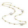 Guili Sterling Silver 14K Yellow Gold Plated Necklace with Baroque Pearl Beads, adjustable for versatile style and refined appeal. - 2 of 3