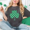 Simply Sage Market Women's Checker Shamrock Short Sleeve Garment Dyed Tee - 2 of 4