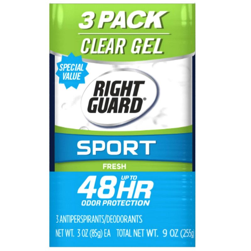 Right Guard Sport Antiperspirant &#38; Deodorant Gel 4-in-1 Protection Spray Deodorant For Men Blocks Sweat 48-Hour Odor Control Fresh - 3.0oz - 3pk, 1 of 6