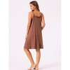 cheibear Women's Sleeveless Camisole Cross Back Nightgown 2 Pcs - 4 of 4