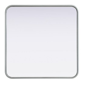 Elegant Lighting Contour Metal Square Mirror 24x24 in Silver - 1 of 4