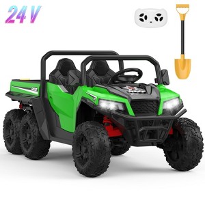 Jojoka 24V Ride On Dump Truck for Kids, 2-Seater 6-Wheel Electric Construction Vehicle with Remote Control, Dump Bed, Shovel, Music, Lights - 1 of 4