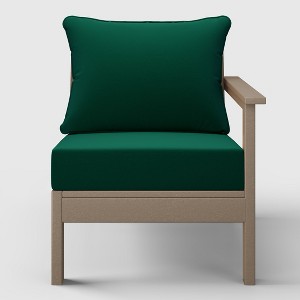 WestinTrends  Avalon Outdoor Patio HDPE Right Arm Facing Sectional Corner Club Chair with Patio Cushions - 1 of 4