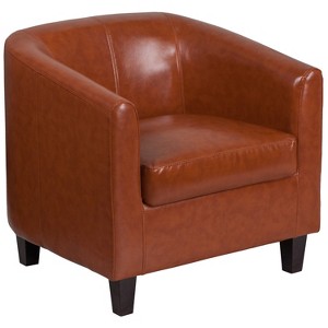 Emma and Oliver Leather Lounge Chair with Sloping Arms - 1 of 4