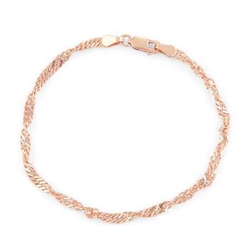 Tiara Disco Chain Bracelet in Rose Gold Over Silver