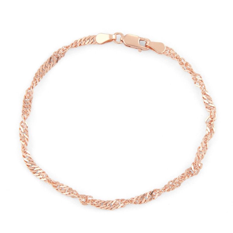 Tiara Disco Chain Bracelet in Rose Gold Over Silver, 1 of 2