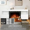 ZAFRO  59" Electric Fireplace Mantel ,Wooden Surround Free Standing TV Stand, Adjuatable Flame, 8-Hour Timer ,750W-1500W,White - 3 of 4