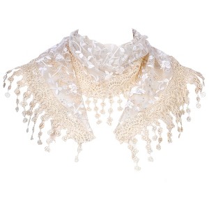 INSPIRE CHIC Lace Mantilla Tulle Triangle Head Covering Church Veil Scarves 1Pc - 1 of 4
