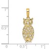 Black Bow Jewelry 14k Yellow Gold Flat Cutout Owl Pendant - 3 of 4