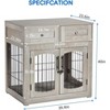 Wooden Dog Crate Furniture 39.4" with 2 Drawers, 3-Door Kennel & Removable Cushion, Pet Cage House & End Table for Small to Large Dogs - 3 of 4
