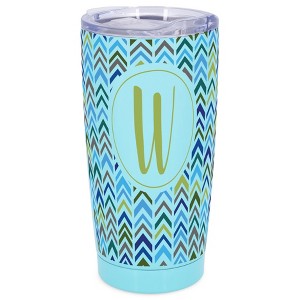 Elanze Designs W Monogram Herringbone Arrows Wrap-Around Design 20 Ounce Stainless Steel On-The-Go Coffee Mug, Thermal Travel Tumbler with Leak - 1 of 4