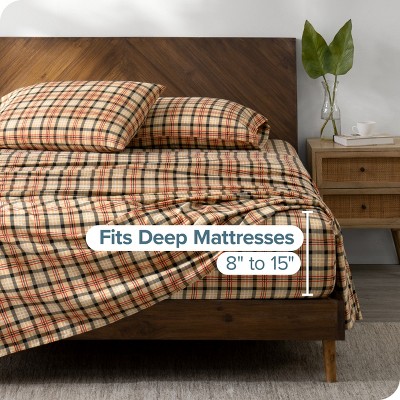 Queen Red Lodge Plaid Cotton Flannel Sheet Set