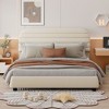 NicBex Queen Upholstered Platform Bed Frame with Velvet Curve-Shaped Headboard,Solid Wood Slats Support,No Box Spring Needed,Easy Assembly,Beige/Gray - 2 of 4