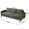 Homy Casa 83.86" Three-Seat Sofa with Curved Armrests & Integrated Wood Legs, Teddy Upholstery - 3 of 4