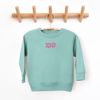 The Juniper Shop Embroidered Choose Happy Smiley Face Toddler Graphic Sweatshirt