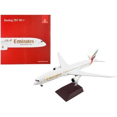 Boeing 787-10 Commercial Aircraft White with Striped Tail "Gemini 200" Series 1/200 Diecast Model Airplane by GeminiJets