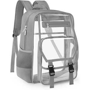Heavy Duty Clear Backpack, Large Capacity Bookbag with Reinforced Straps for Security, College, and Travel - 1 of 4