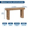 63-Inch Long Console Table, Sofa Table Behind The Couch, Farmhouse Wooden Rectangular Entryway Table for Entrance, Hallway, Living Room- Natural - 2 of 4