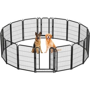 Dog Playpen for Large Medium Small Dogs, Heavy Duty Metal Dog Fence with Gate, Portable & Fold up Puppy Exercise Pen for Yard, Garden, RV Camping - 1 of 4