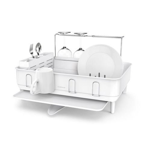 Simplehuman Compact Steel Frame Dish Rack Brushed Stainless Steel White :  Target