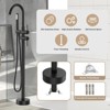 Freestanding Bathtub Faucet, Floor Mount Tub Filler,Standing Tub Faucet,Single Handle Brass Tap with Handheld Shower and Swivel Mixer Spout - 3 of 4