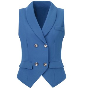 INSPIRE CHIC Women's Lapel Collar Dressy Versatile Racerback Waistcoat Suit Vest - 1 of 4