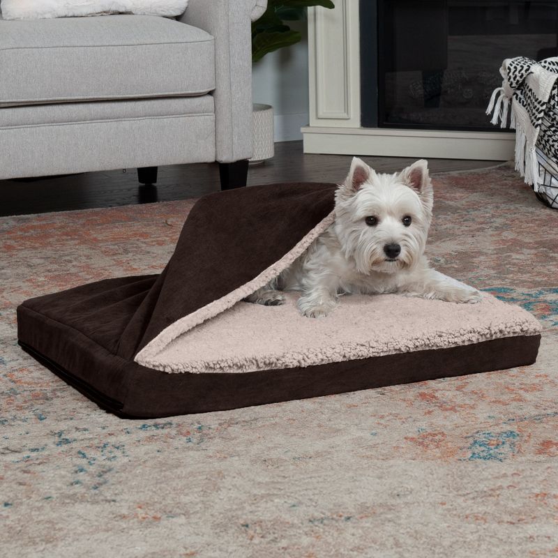 FurHaven Berber & Suede Blanket Top Orthopedic Dog Bed, 3 of 4