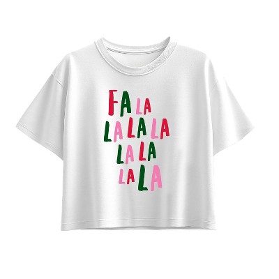 Girls' - Instant Message - Fa La La Short Sleeve Boxy Graphic T-Shirt
