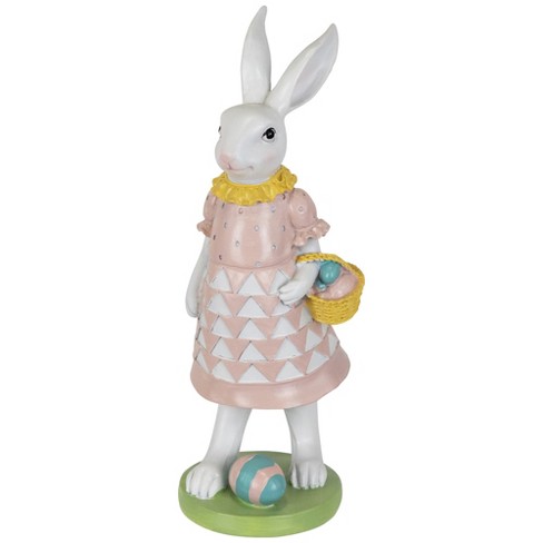 Northlight Girl Bunny With Easter Basket Outdoor Garden Statue - 12 ...