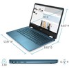 Refurbished: HP Laptop X360 14a Chromebook 14" HD Touchscreen Intel Celeron, 4GB LPDDR4 64GB eMMC, Metallic Blue - Manufacturer Refurbished - 4 of 4