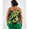 bar III Womens Cowlneck Camisole Floral Tank Top, Green, 3X - 2 of 2