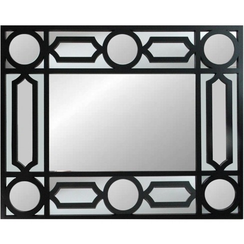 Northlight 29.5" Black Framed Geometric Style Rectangular Wall Mirror ...