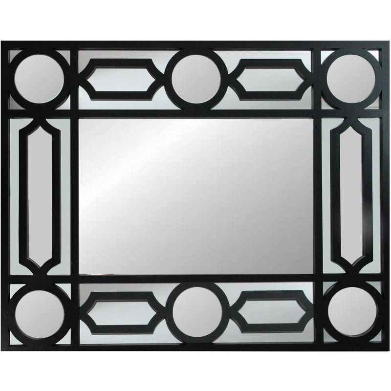 Northlight 29.5" Black Framed Geometric Style Rectangular Wall Mirror, 1 of 6