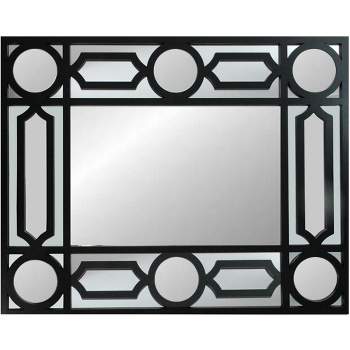 Northlight 29.5" Black Framed Geometric Style Rectangular Wall Mirror