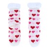 CTM Women's Plush High Pile Fleece Winter Fleece Lined Hearts Slipper Socks - 2 of 2