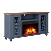 Festivo Farmhouse 62" TV Stand for TVs up to 70" with Fireplace Navy - 4 of 4
