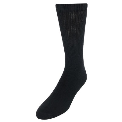 CTM Men's Big and Tall Diabetic Non-Binding Crew Socks (3 Pack)