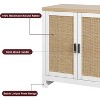 Rattan Storage Cabinet with 4 Doors, Kitchen Buffet Sideboard with Rattan Doors, Coffee Bar Furniture for Living Room, Dining Room Decorative Cabinet - 4 of 4