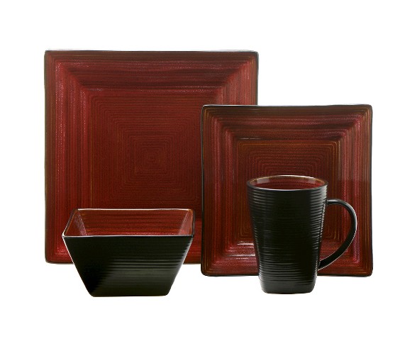 Oneida Adriatic 16pc Dinnerware Set Red