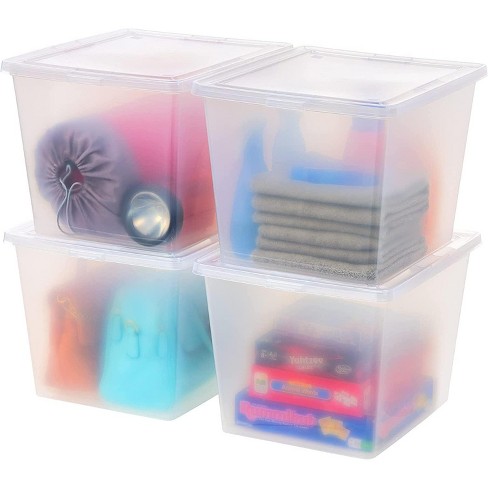 IRIS USA 6 Qt. (1.5 gal.) Small Stackable Plastic Storage Box with Latching  Buckles, Clear